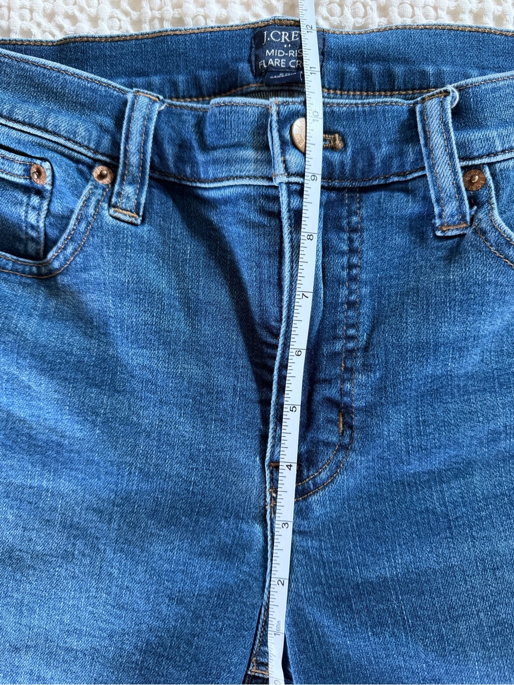 J.Crew Mid-Rise Flare Crop Jeans Size 29 Medium Blue - Picture 7 of 11